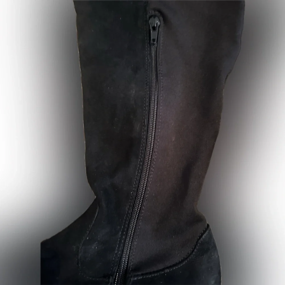 💫 BAMBOO Monterey-05 Over-The-Knee Boots - Women's Size 8 | Black Faux Suede 💫